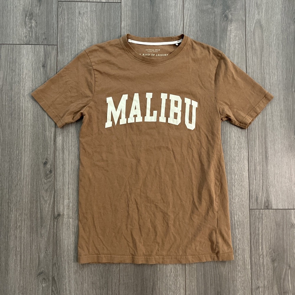Cactus Man Ricky Singh Mens S T Shirt Malibu Print Brown Short Sleeve